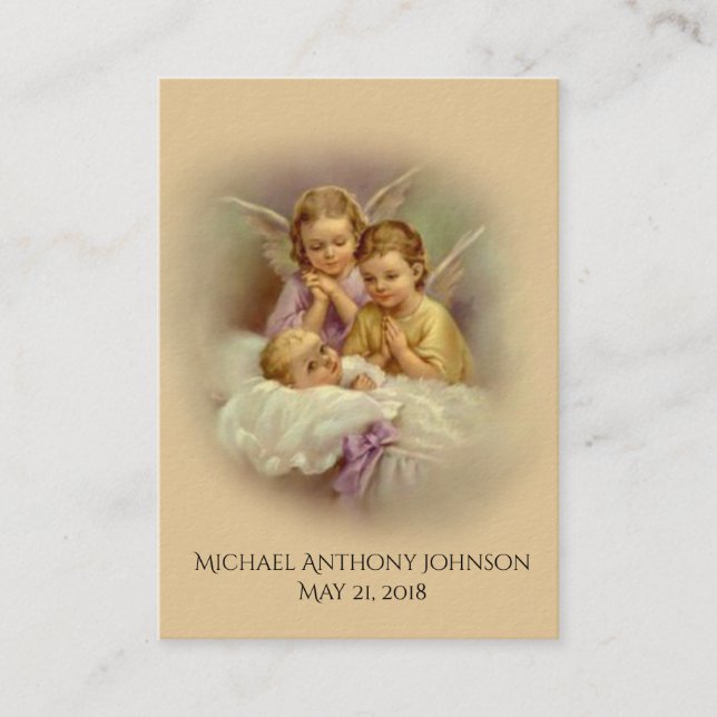 Catholic Baby Baptismal Remembrance Holy Card (Front)