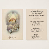 Catholic Baby Baptismal Remembrance Holy Card (Front & Back)