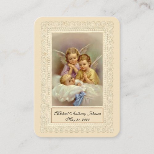 Catholic Baby Boy Baptismal Remembrance Holy Card