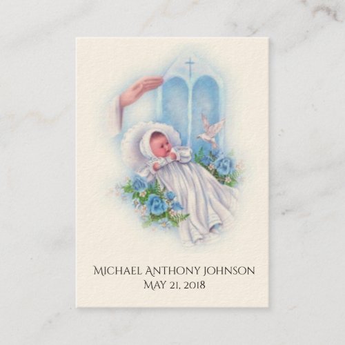 Catholic Baby Boy Baptismal Remembrance Holy Card