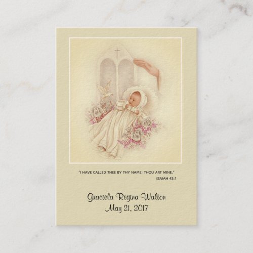 Catholic Baby Girl Baptismal Remembrance Holy Card