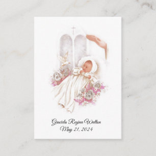 Catholic Baby Girl Baptismal Remembrance Holy Card