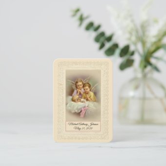 Catholic Baby Girl Baptismal Remembrance Holy Card | Zazzle