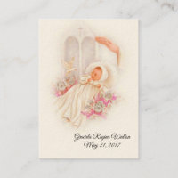 Catholic Baby Girl Baptismal Remembrance Holy Card