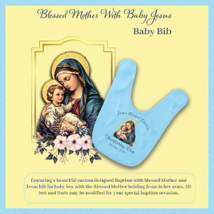 Catholic Baptism Blessed Mother Jesus boy Baby Bib