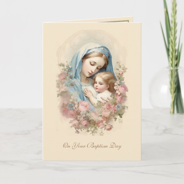 Catholic Baptism Boy or Girl Scripture Card (Front)