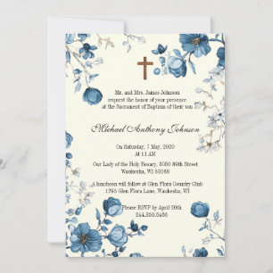 Catholic Baptism Christening Blessed Mother Jesus Invitation