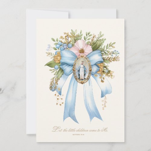 Catholic Baptism Floral Mary and Jesus Invitation