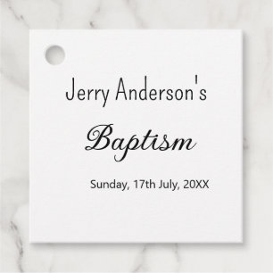 Catholic baptism kids modern simple QR minimal Favor Tags