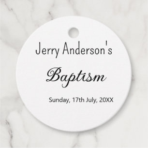 Catholic baptism kids modern simple QR minimal Favor Tags