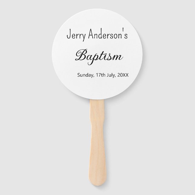 Catholic baptism kids modern simple QR minimal Hand Fan (Front)