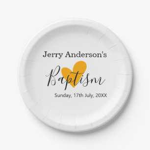 Catholic baptism kids modern simple QR minimal Paper Plates