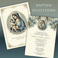 Catholic Baptism Mary and Jesus Floral
