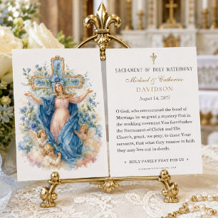 Catholic Bessed Mother Mary Wedding Prayer Card 