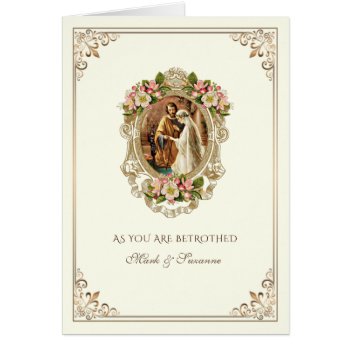 Catholic Betrothal  Prayer Congratulations  Card by ShowerOfRoses at Zazzle