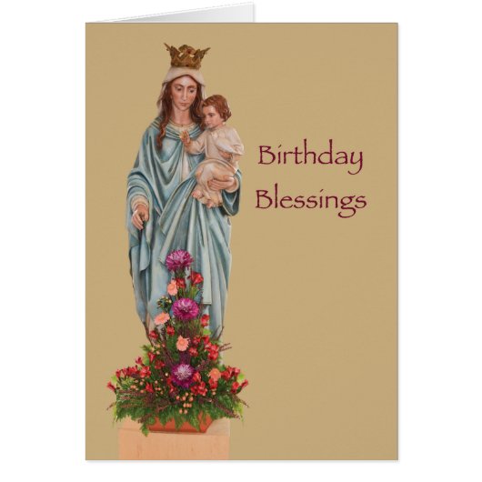 Catholic Birthday Blessings with Blessed Jesus Cards (Front)