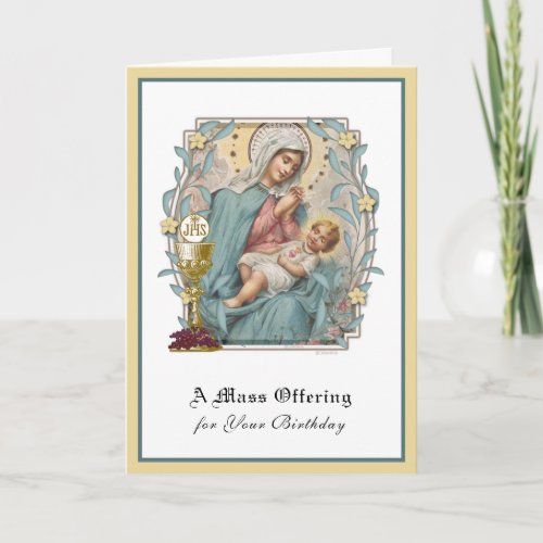 Catholic Birthday Mass Offering Jesus Eucharist  Card
