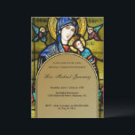 Catholic Birthday Religious Stained Glass  Invitation<br><div class="desc">Featuring a  beautiful traditional  Catholic birthday invitation with a religious stained glass window of Our Mother of Perpetual Help with an ombre gold overlay background for the text.  All text and fonts can be modified.</div>