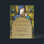 Catholic Birthday Religious Stained Glass  Invitation<br><div class="desc">Featuring a  beautiful traditional  Catholic birthday invitation with a religious stained glass window of Our Mother of Perpetual Help with an ombre gold overlay background for the text.  All text and fonts can be modified.</div>
