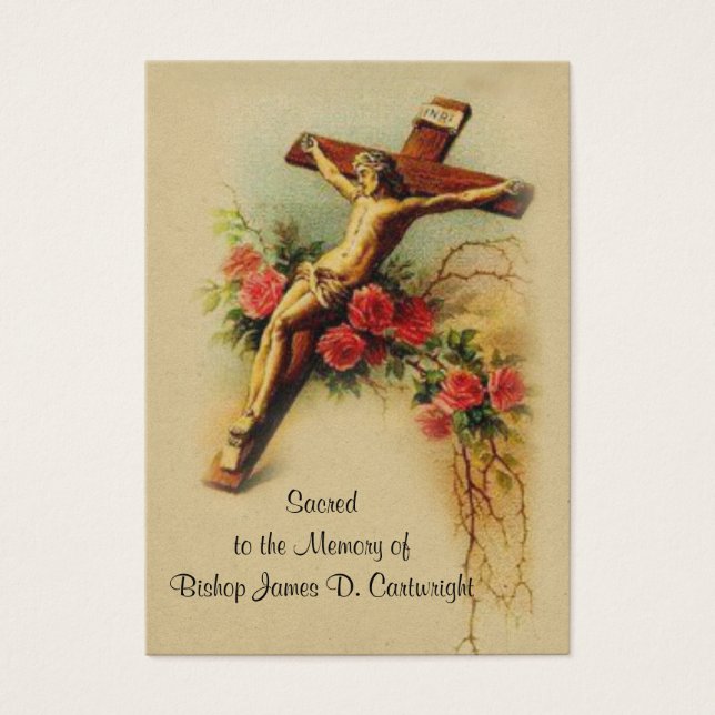 Catholic Bishop  Funeral Memorial Holy Card - (Front)