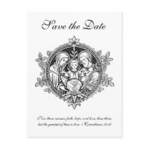 Catholic Black & White Holy Family SAVE THE DATE
