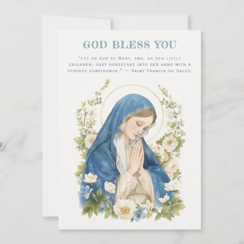 Catholic Blessed Mary  Floral Spiritual Quote