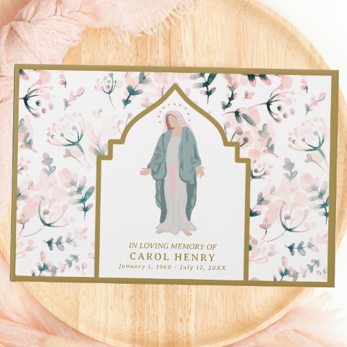 Catholic Blessed Mother Funeral Memory Guest Book
