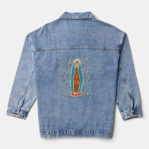 Catholic Blessed Mother Mary Denim Jacket