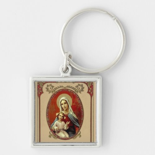 Catholic Blessed Virgin Mary Baby Jesus Keychain