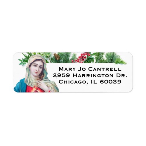 Catholic Blessed Virgin Mary Christmas Religious Label