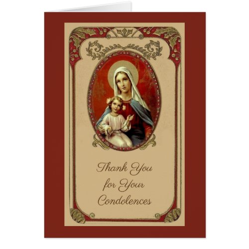 Catholic Blessed Virgin Mary Condolence Thank You