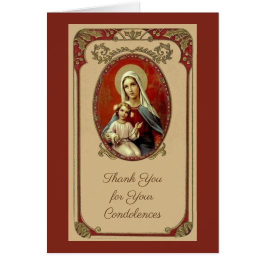 Catholic Blessed Virgin Mary Condolence Thank You (Front)