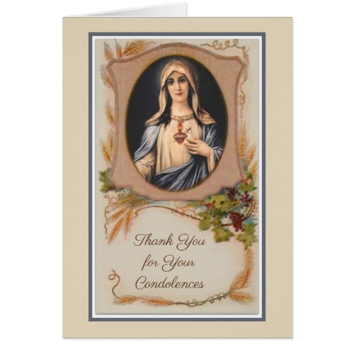 Catholic Blessed Virgin Mary Condolence Thank You