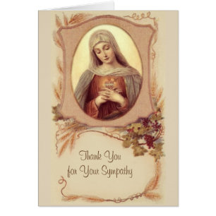Catholic Blessed Virgin Mary Condolence Thank You Cards