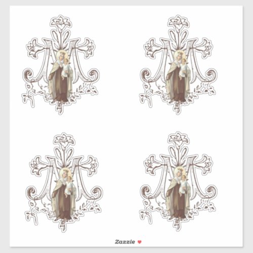 Catholic Blessed Virgin Mary Floral Religious Sticker