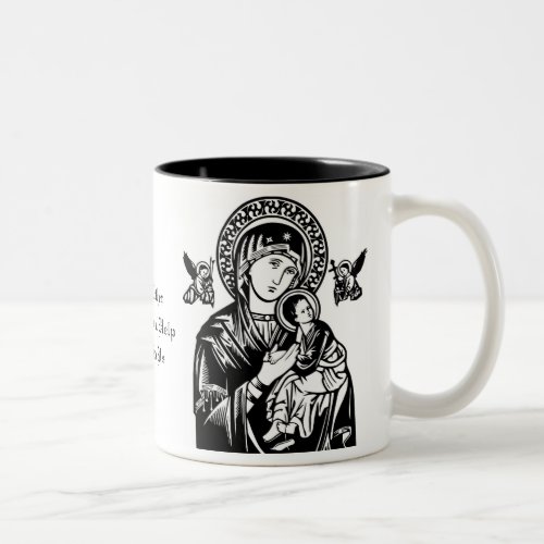 Catholic Blessed Virgin Mary Jesus Angels Two_Tone Coffee Mug