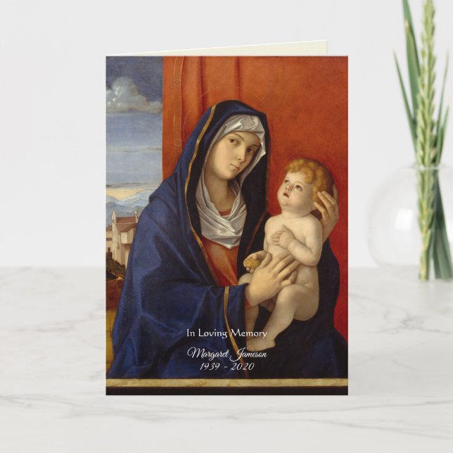 Catholic Blessed Virgin Mary Jesus Funeral Card (Front)