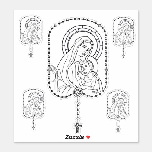 Catholic Blessed Virgin Mary Jesus Religious Sticker