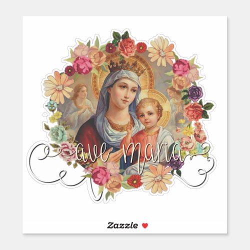 Catholic Blessed Virgin Mary Jesus Religious Sticker