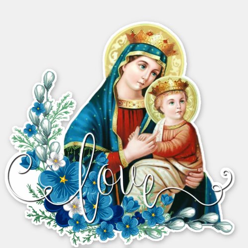 Catholic Blessed Virgin Mary Jesus Religious Sticker