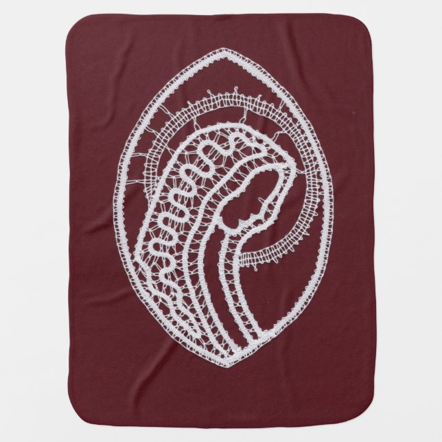Catholic Blessed Virgin Mary, lace  Baby Blanket (Front)