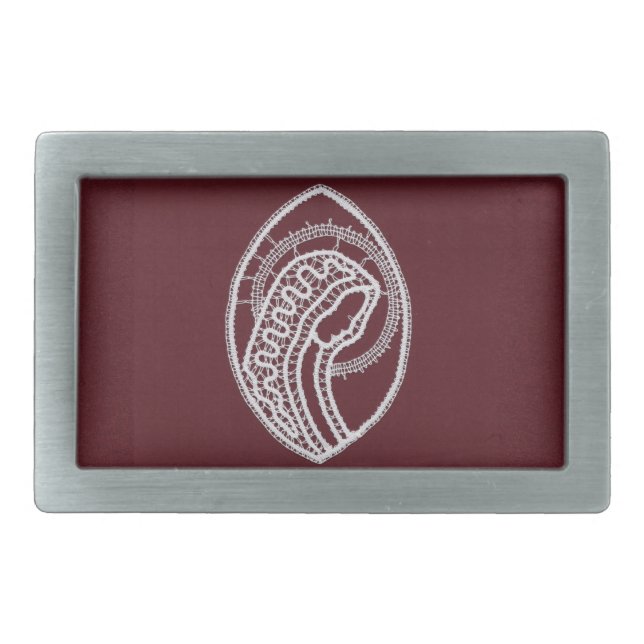Catholic Blessed Virgin Mary, lace  Belt Buckle (Front)