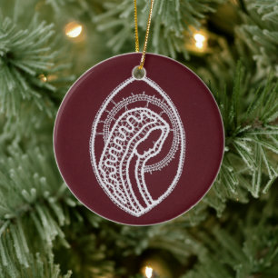 Catholic Blessed Virgin Mary, lace Ceramic Ornament