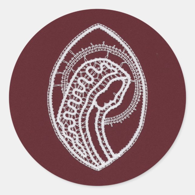 Catholic Blessed Virgin Mary, lace  Classic Round Sticker (Front)