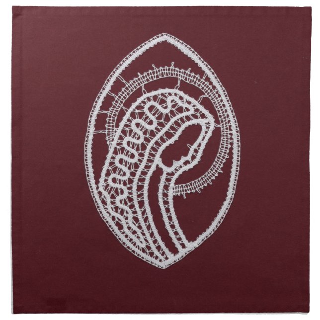 Catholic Blessed Virgin Mary, lace  Cloth Napkin (Front)