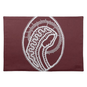 Catholic Blessed Virgin Mary, lace  Cloth Placemat