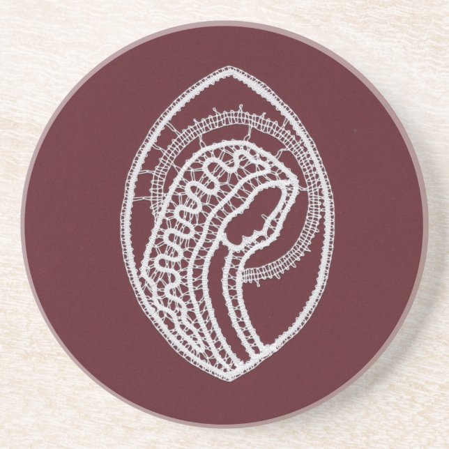Catholic Blessed Virgin Mary, lace  Coaster (Front)
