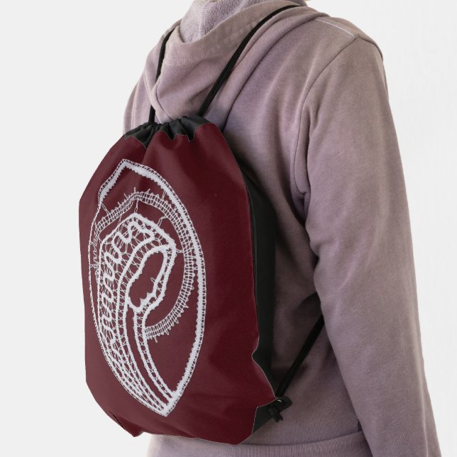 Catholic Blessed Virgin Mary, lace  Drawstring Bag (Insitu)