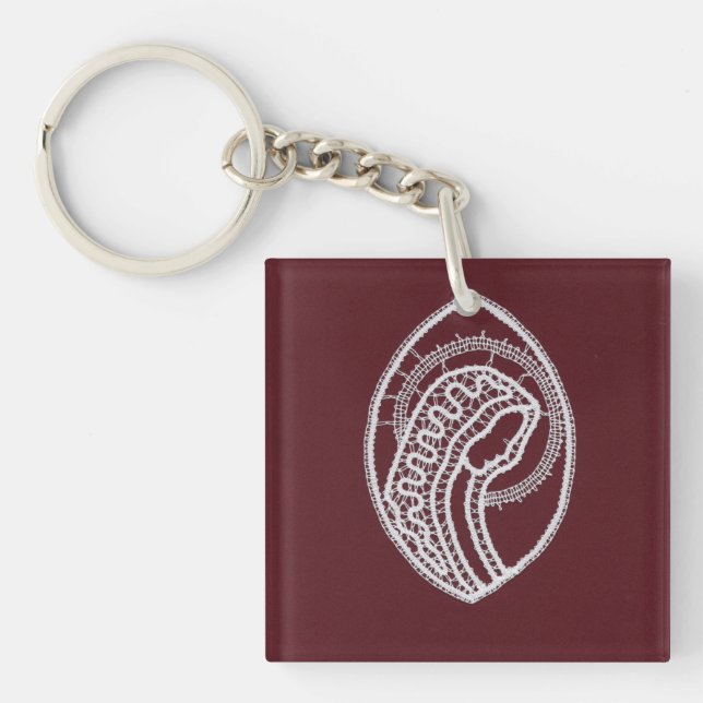 Catholic Blessed Virgin Mary, lace Keychain (Front)