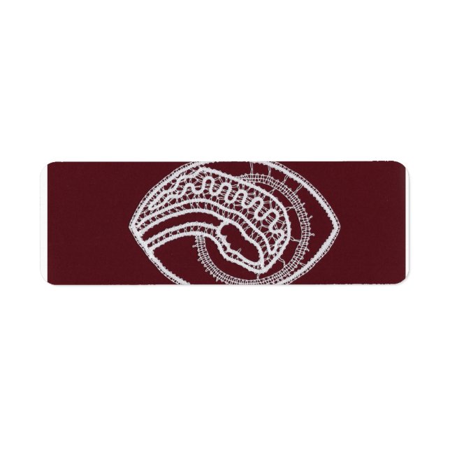 Catholic Blessed Virgin Mary, lace  Label (Front)